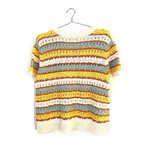 NWT Madewell Chunky Striped Short Sleeve Sweater Tee - Picture 2 of 10